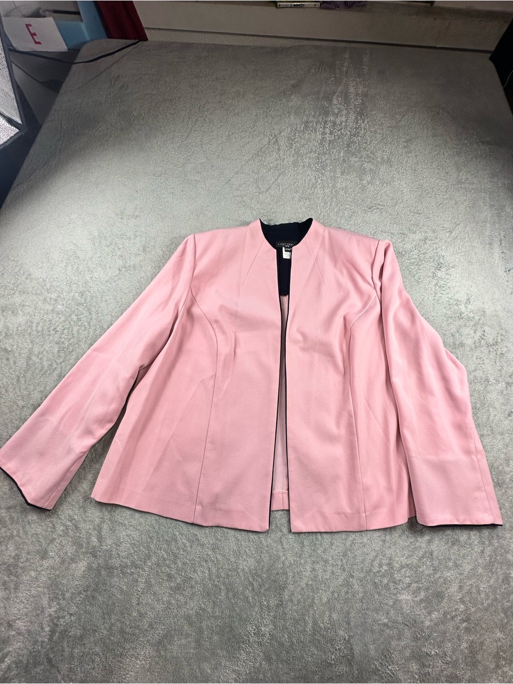 Lady Dorby Women’s Pink Open Front Blazer Jacket Size 20W Career Office